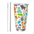 thumbnail image 1 of KLL Animals Print 40oz Stainless Steel Insulated Car Cup with Spillproof Lid - Keep Your Drink Hot or Cold on the Go-Straw Two-piece Set, 1 of 8