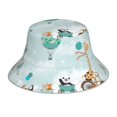thumbnail image 1 of KLL Animals Riding Across The Sky Bucket Hat for Women Men Packable Travel Beach Sun Hat Outdoor Rave Accessories Reflective Fisherman Cap, 1 of 6