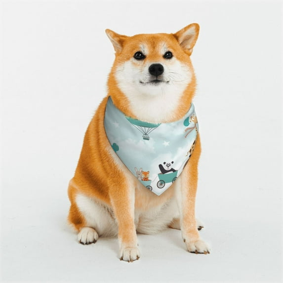 KLL Animals Riding Across The Sky Dog Bandanas,Triangle Reversible Pet Scarf for Small Medium Large and Extra Large Dogs-Large