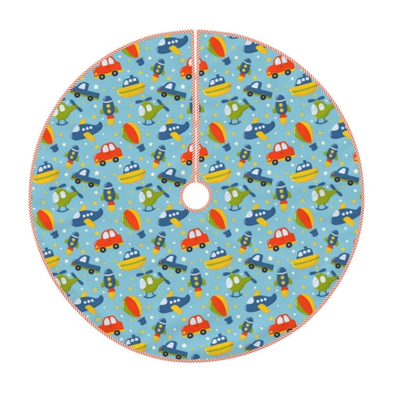 KLL Artoon Transport Christmas Tree Skirt 48" ,Party Decorations Farmhouse for Christmas Decorations Holiday Party