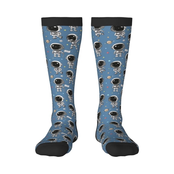 KLL Astronaut Print Cool Socks Men's Women's Crew Socks Funny Crazy Novelty Stockings