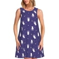 thumbnail image 1 of KLL Astronaut Rabbit Pattern Womens Summer Dresses 2025,Loose Round Neck Sleeveless Sundresses Tank Dresses with Pockets, 1 of 7