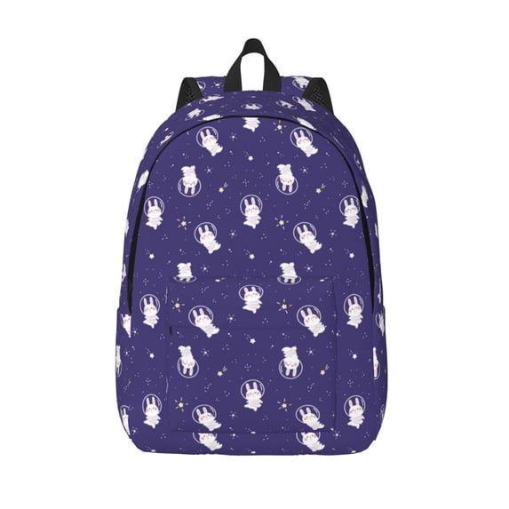 KLL Astronaut Rabbit Print Travel Laptop Backpack - College Backpack Business Work Bag Nurse Bag Casual Daypack for Weekender Business Hiking -Medium