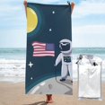 thumbnail image 1 of KLL Astronaut With USA Flag Microfiber Beach Towel Fast Drying,Extra Large 27.5"x55" Sand Free Beach Towel Super Lightweight Towels, 1 of 5