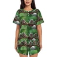 thumbnail image 1 of KLL Australian White Tree Frog Sitting on Branch Print Pajama Set for Women Short Sleeve Sleepwear Pjs Soft 2 Piece Lounge Sleepwear Sets-Small, 1 of 6