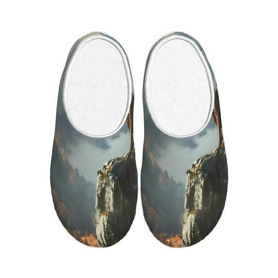 KLL Autumn Dragon Mountain View Pattern Adult Unisex Cozy Slippers,Fuzzy Slip-on Slippers TPR Sole Slippers Comfort Plush Home Footwear for Indoor & Outdoor-11