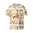 thumbnail image 1 of KLL Autumn Forest Animals Print Men's Shirt Short Sleeve Button Down Summer Cuba Beach Shirts- Small, 1 of 7