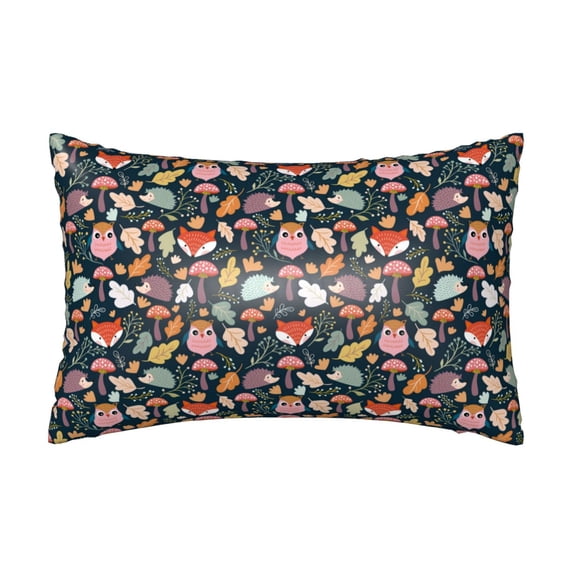 KLL Autumn Forest Pattern Silk Pillowcase for Hair and Skin Standard Size 20"X 30" Soft Breathable Pillow Covers for Sleeping