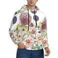 thumbnail image 1 of KLL Autumn Garden Print Mens Hoodie Long Sleeve Casual Pullover Hooded Sweatshirt Fashion Drawstring Hoodies with Pocket-Large, 1 of 6