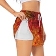 thumbnail image 1 of KLL Autumn Leaf Pattern Shorts Women,Athletic Shorts High Waisted Running Shorts Pocket Sporty Short Gym Elastic Workout Shorts-Large, 1 of 7