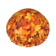 thumbnail image 1 of KLL Autumn Maple Leaf Pile Pattern Shower Cap & Bath Cap for Women,Reversible Oversized Waterproof Shower Caps for all Hair Lengths,Elastic Reusable Bathing Hair Cap, 1 of 6