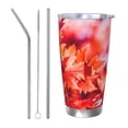 thumbnail image 1 of KLL Autumn Maple Leaves Print 40oz Stainless Steel Insulated Car Cup with Spillproof Lid - Keep Your Drink Hot or Cold on the Go-Straw Three-piece Set, 1 of 8