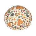 thumbnail image 1 of KLL Autumn With Hedgehog Pattern Shower Cap & Bath Cap for Women,Reversible Oversized Waterproof Shower Caps for all Hair Lengths,Elastic Reusable Bathing Hair Cap, 1 of 6