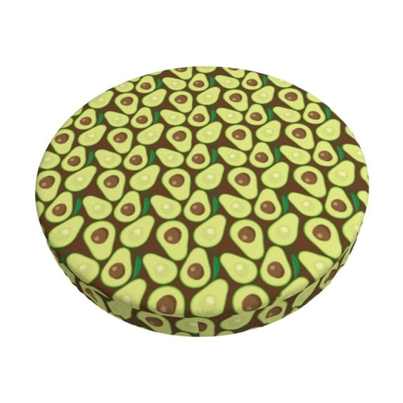 KLL Avocado Round Bar Chair Cushion Cover 12 inch ,Bar Stool Protector with Elastic, Soft Washable