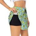 thumbnail image 1 of KLL Avocado and Hearts Pattern Shorts Women,Athletic Shorts High Waisted Running Shorts Pocket Sporty Short Gym Elastic Workout Shorts-XX-Large, 1 of 7