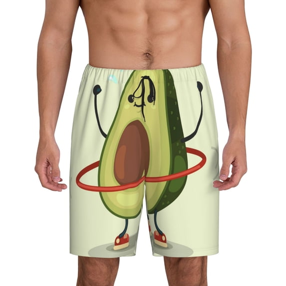 KLL Avocado1 for Men's 1-Pack Shorts,Sleep Pajama Shorts for Men Soft Pj Shorts Men's Pajama Bottoms Sleepwear -XX-Large