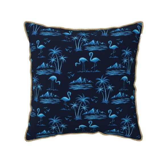 KLL BLUE Flamingo Birds Decorative Throw Pillow Covers Velvet Soft for Couch Sofa Bedroom Living Room Outdoor (No pillow core)- 20"x20"