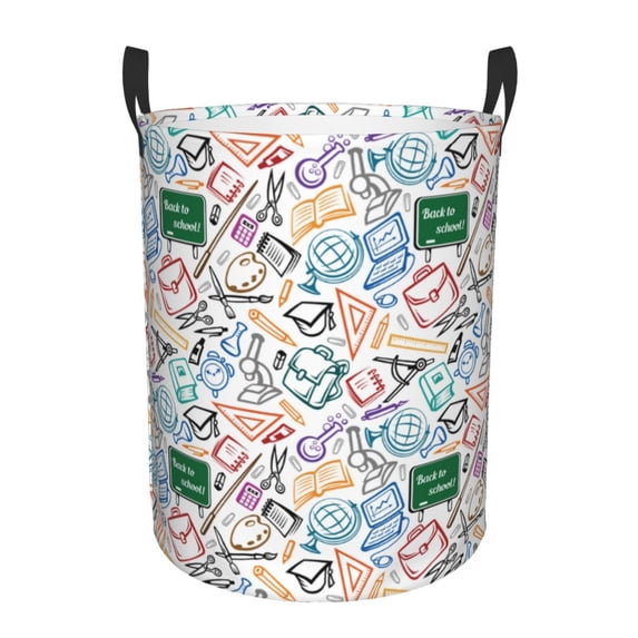 KLL Back To School Waterproof Foldable Laundry Hamper Bucket with Handles for Storage Bin,Kids Room,Home Organizer (Small )