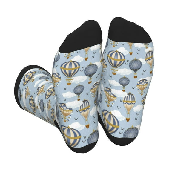 KLL Balloon Vintage Print Cool Socks Men's Women's Crew Socks Funny Crazy Novelty Stockings