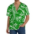 thumbnail image 1 of KLL Bamboo Print Men's Shirt Short Sleeve Button Down Summer Cuba Beach Shirts- 3X-Large, 1 of 5