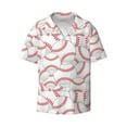 thumbnail image 1 of KLL Baseballs Print Men's Shirt Short Sleeve Button Down Summer Cuba Beach Shirts- Medium, 1 of 7