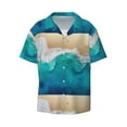 thumbnail image 1 of KLL Beach Print Men's Shirt Short Sleeve Button Down Summer Cuba Beach Shirts- Small, 1 of 7