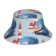 thumbnail image 1 of KLL Beacon In The Huge Waves Of The Surf Bucket Hat for Women Men Packable Travel Beach Sun Hat Outdoor Rave Accessories Reflective Fisherman Cap, 1 of 7
