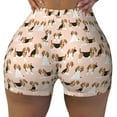 thumbnail image 1 of KLL Beagle Dog On Brown Pattern Workout Shorts for Women Scrunch Short Gym Yoga Running Sport Active Exercise Fitness Shorts, 1 of 8