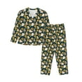 thumbnail image 1 of KLL Bear Sunflower Print Women's Long Sleeve Pajamas with Pants Sleepwear Loungewear 2 Set-Large, 1 of 7