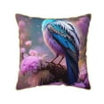 thumbnail image 1 of KLL Beautiful Flower Blue Bird Decorative Throw Pillow Covers Velvet Soft for Couch Sofa Bedroom Living Room Outdoor (No pillow core)- 20"x20", 1 of 5