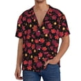 thumbnail image 1 of KLL Beautiful Maple Leaf Lantern Print Men's Shirt Short Sleeve Button Down Summer Cuba Beach Shirts- XX-Large, 1 of 5