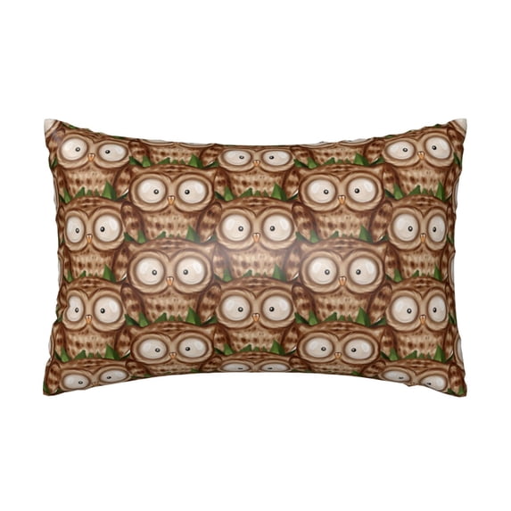 KLL Beautiful Owl Pattern Silk Pillowcase for Hair and Skin Standard Size 20"X 30" Soft Breathable Pillow Covers for Sleeping