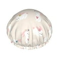thumbnail image 1 of KLL Beautiful Rabbit Pattern Shower Cap & Bath Cap for Women,Reversible Oversized Waterproof Shower Caps for all Hair Lengths,Elastic Reusable Bathing Hair Cap, 1 of 6