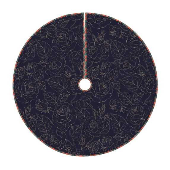 KLL Beautiful Roses Christmas Tree Skirt 48" ,Party Decorations Farmhouse for Christmas Decorations Holiday Party