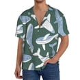 thumbnail image 1 of KLL Beautiful Whales Print Men's Shirt Short Sleeve Button Down Summer Cuba Beach Shirts- 3X-Large, 1 of 5