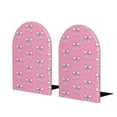 thumbnail image 1 of KLL Beautiful pink bow Print Wood Book Ends for Shelves,1 Pair Wood Bookends Book Holder Stand Decorative, Book Stoppers for Heavy Duty Books CD File Video Games, 1 of 8