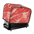 thumbnail image 1 of KLL Beef Steaks Print 2 Slice Toaster Dust Covers Kitchen Small Appliance Cover with 2 Pockets,Can hold Jam Spreader Knife & Toaster Tongs (11.4 x 7.9 x 7.5), 1 of 6