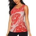 thumbnail image 1 of KLL Beef Steaks Print Womens Tank Top Sleeveless Workout Tops Athletic Running Shirts Yoga Gym Clothes-Small, 1 of 7
