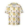 thumbnail image 1 of KLL Bees and Flowers Print Men's Shirt Short Sleeve Button Down Summer Cuba Beach Shirts- XX-Large, 1 of 7