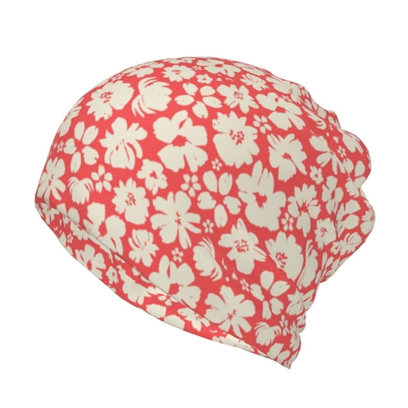 KLL Beige Flowers Pirnt Wicking Running Beanie Head Wrap Cycling Bandana for Men Women
