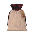 thumbnail image 1 of KLL Beige Sparkling Glitter for Christmas Gift Bag,Christmas Burlap Goody Gift Bags with Plaid Drawstrings for Xmas Presents Holiday Party Favor Treats Candy-Black, 1 of 8