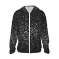 thumbnail image 1 of KLL Black And White Dotted Print Men's Women’s UPF 50+ Sun Protection Outdoor Hoodie Jacket Long Sleeve Fishing Hiking Performance Shirt-, 1 of 6