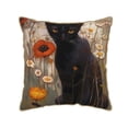 thumbnail image 1 of KLL Black Cat in Wildflowers Decorative Throw Pillow Covers Velvet Soft for Couch Sofa Bedroom Living Room Outdoor (No pillow core)- 16"x16", 1 of 5