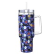 thumbnail image 1 of KLL Black Cats And Flowers Print 40oz Stainless Steel Insulated Car Cup Coffee Mug with Spillproof Lid - Keep Your Drink Hot or Cold on the Go, 1 of 8