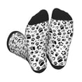 thumbnail image 1 of KLL Black Footprints Print Cool Socks Men's Women's Crew Socks Funny Crazy Novelty Stockings, 1 of 7