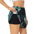 thumbnail image 1 of KLL Black Panther Floral Illustration Pattern Shorts Women,Athletic Shorts High Waisted Running Shorts Pocket Sporty Short Gym Elastic Workout Shorts-Large, 1 of 7