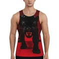 thumbnail image 1 of KLL Black Panther Red Background Print Men's Muscle Gym Workout Stringer Tank Tops Bodybuilding Fitness T-Shirts Tank Tops Men-3X-Large, 1 of 7