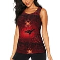 thumbnail image 1 of KLL Black Spider Web With Spiders Print Womens Tank Top Sleeveless Workout Tops Athletic Running Shirts Yoga Gym Clothes-Small, 1 of 7