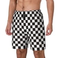 thumbnail image 1 of KLL Black and White Checkerboard for Mens Swim Trunks Quick Dry Swim Shorts with Built-in Compression Liner Funny Swimwear Bathing Suits-Medium, 1 of 6