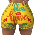 thumbnail image 1 of KLL Bless This Home Pattern Workout Shorts for Women Scrunch Short Gym Yoga Running Sport Active Exercise Fitness Shorts, 1 of 8